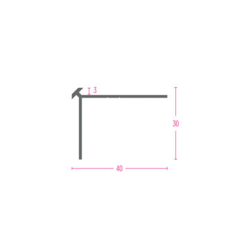PROFIL STOP V=3 MM 270 CM SREBRN
